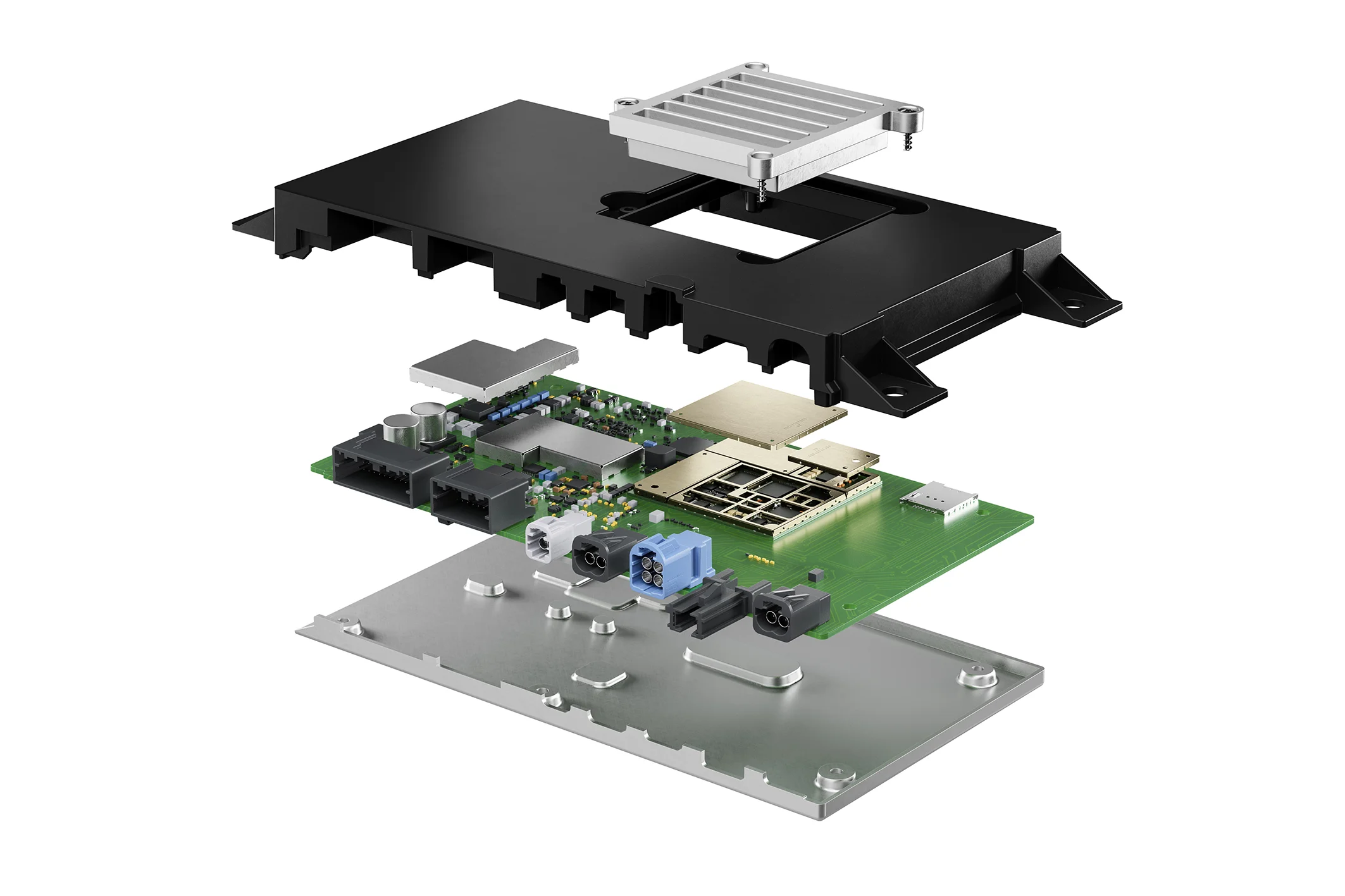 Continental 5G Telematics Control Unit — exploded assembly view